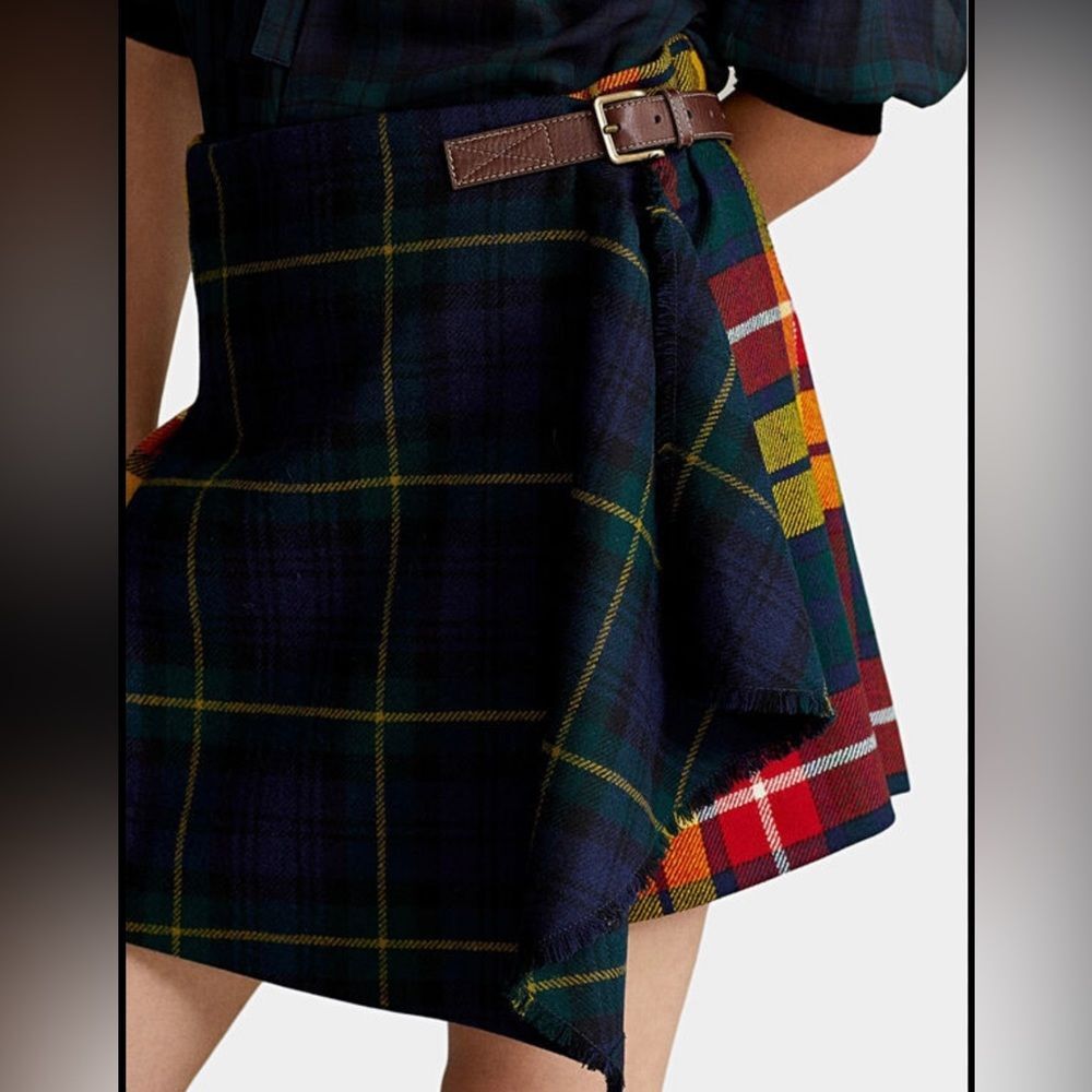 Polo Ralph Lauren - Women’s Wool Checked Mini Skirt - Size 14 - Picture 2 of 6